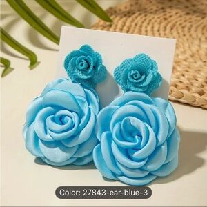 Blue Floral Earrings